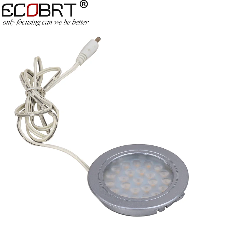 

ECOBRT-Ultra-slim 12V LED Round Recessed Ceiling Down light with High lumen for Under led Cabinet Lights 60mm hole size 6pcs/lot