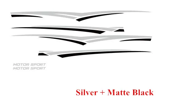 Автомобильные спортивные полосы для KIA SPORTAGE BORREGO, автомобильный Стайлинг, поясные линии, наклейка, автомобильные аксессуары для тела, автомобильная защита, Виниловая наклейка - Название цвета: Silver - Matte black