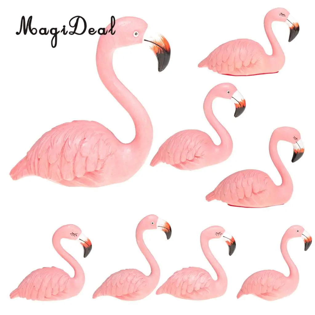 Chic Flamingo Ormament Figurines Sculpture Wedding Decor Home Decoration 8 Styles 8-15cm, Pink