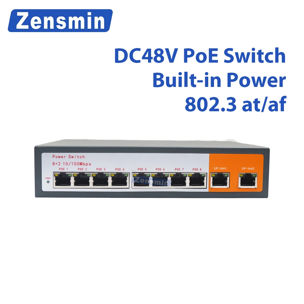 

Zensmin 8 Port POE switch Ethernet with 120W power adapter Network IP cameras wireless AP/ 6 port POE 52V48V suit cctv system