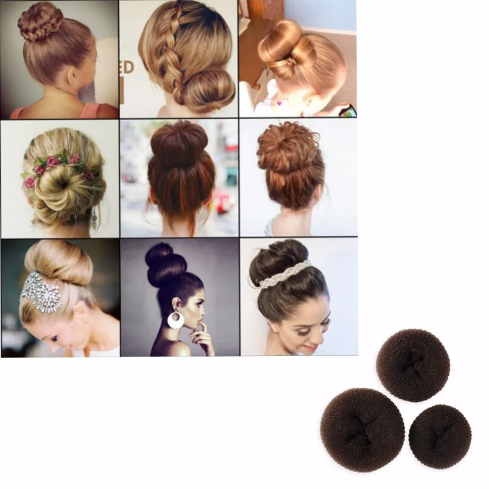 Clothobeauty 3 Pieces Hair Bun Donut Maker Women Chignon Hair