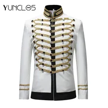 YUNCLOS Мужской однобортный пиджак мужской военный сценический костюм модный театральный костюм вечерние блейзер Мужской размера плюс