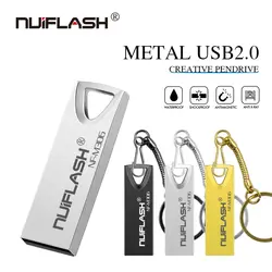 Новый NIUFLASH карту флэш-памяти с интерфейсом usb 64 GB 32 GB 16 GB 8 GB 4 GB накопитель флешки водонепроницаемый металлический Серебряный диск u memoria