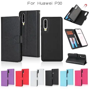 

For Huawei P30 Pro 2 In 1 Detachable Magnetic Cross pattern Wallet Leather Stand Case For Huawei P30