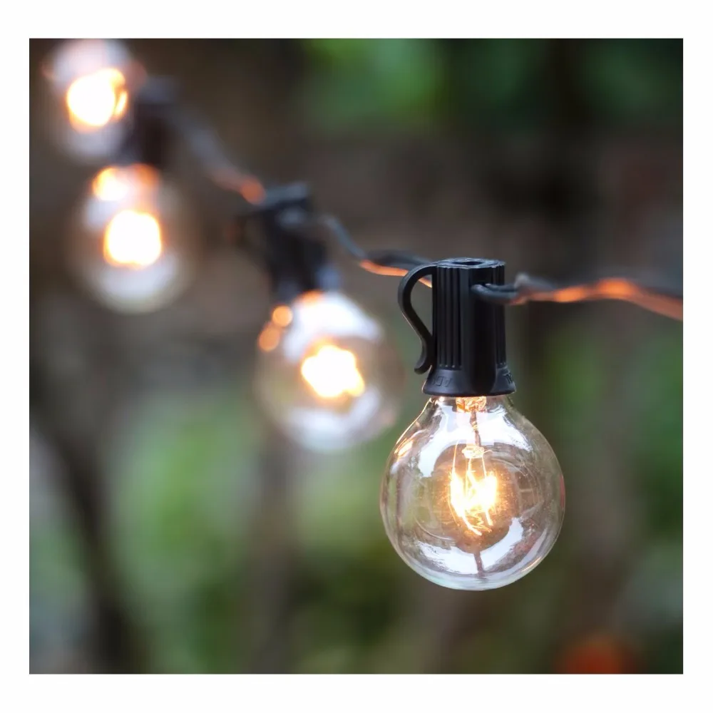 100Ft G40 Globe String Lights with Bulbs Outdoor Market Lights for