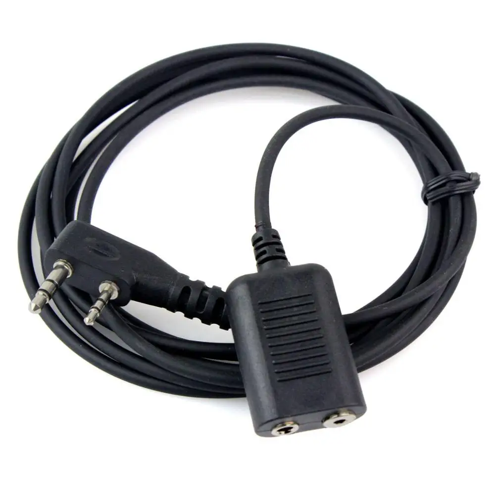 

2 meters Earpiece Headset Extended Cable for Kenwood Radios 2pin Earphone