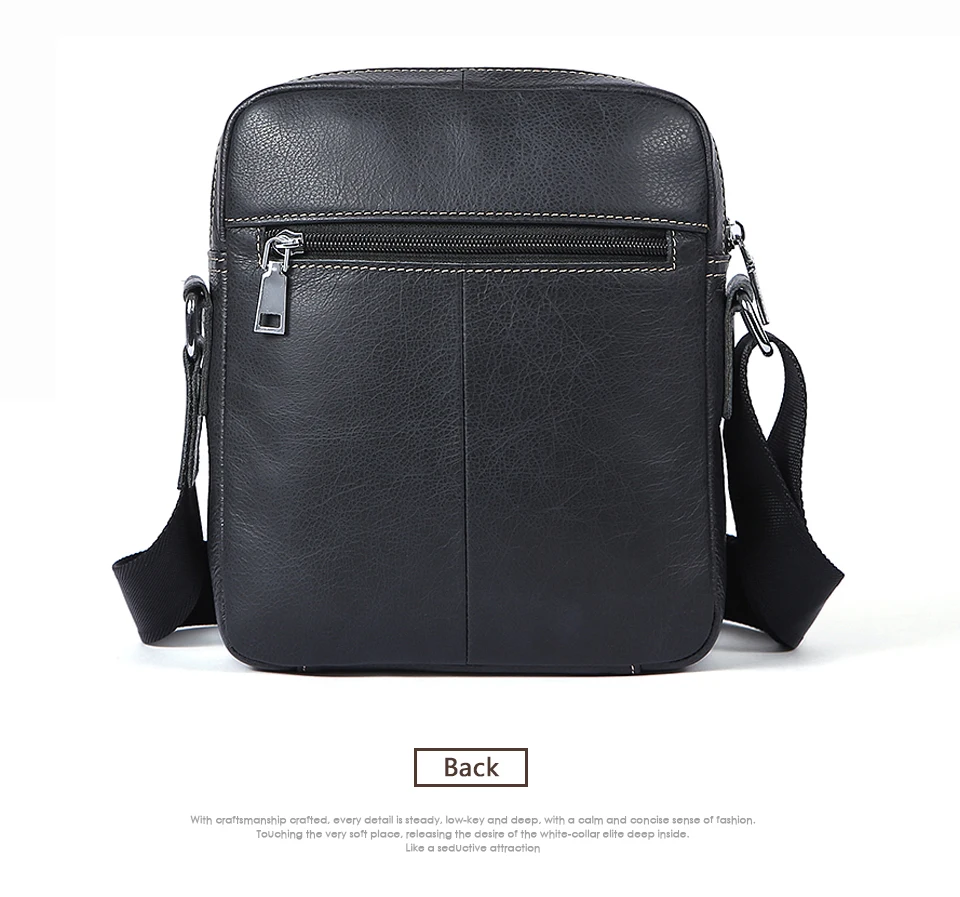 Black Leather Shoulder Bag Male Genuine Leather Men Bags Casual Crossbody Bags (12)
