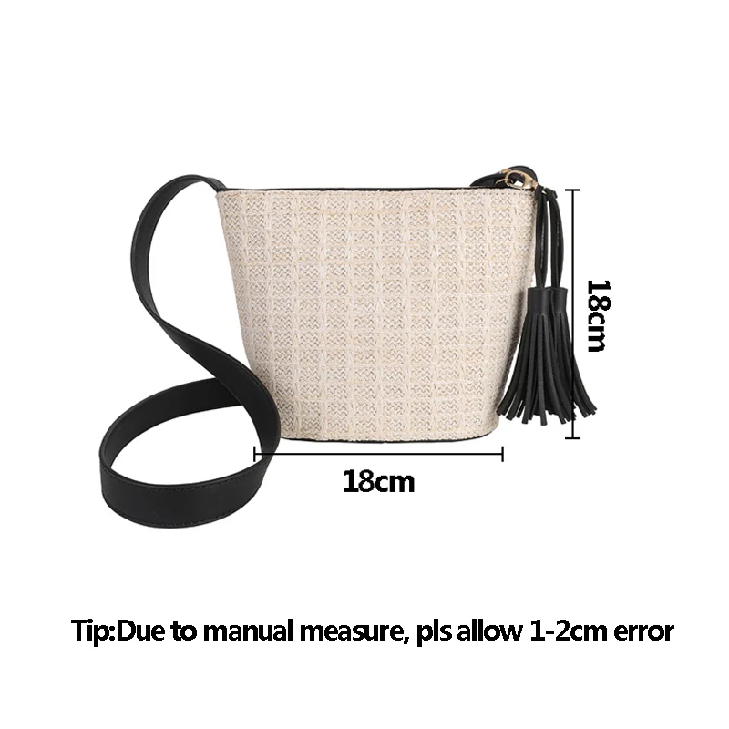 Women Tassel Beach Straw Bag Bohemian Female Summer Holiday Handbag Fashion Woven Lady Shoulder Bag Travel Mini Crossbody SS3272 (14)