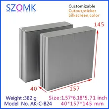 1 piece aluminium housing for electronic grey color metal enclosure with heatsink 40 157 145mm