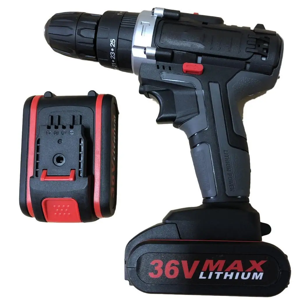 Double Speed Cordless Drill Torque Adjustment LED Lighting 0.8-10mm Rechargeable 0-450rpm/min, 0-1450rpm/min - Color: type8