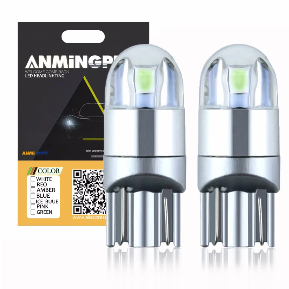 

ANMINGPU 2pcs T10 3030 Signal Lamp W5W White LED Lamps Trunk Lamp Clearance Lights Reading Lamp Red Amber Yellow Ice Blue Light