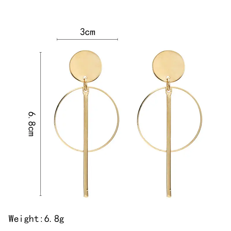 Простые Модные золотые, серебряные геометрические большие круглые серьги для женщин, Модные Винтажные серьги, женские серьги-капли, ювелирное изделие
