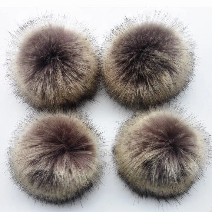 

12cm Fluffy Fur Pompom For Bags Clothing Accessories Anti Press Artificial Polyester Pom pom Ball For Hats Knitted Beanie Caps