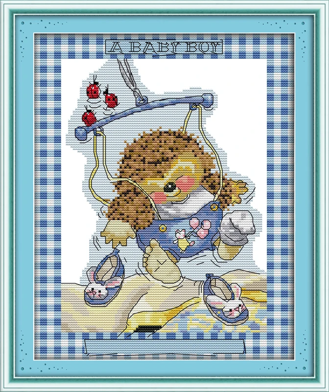 Hedgehog baby Cross Stitch Kits 11CT Printed 14CT Cross Stitch Set DIY