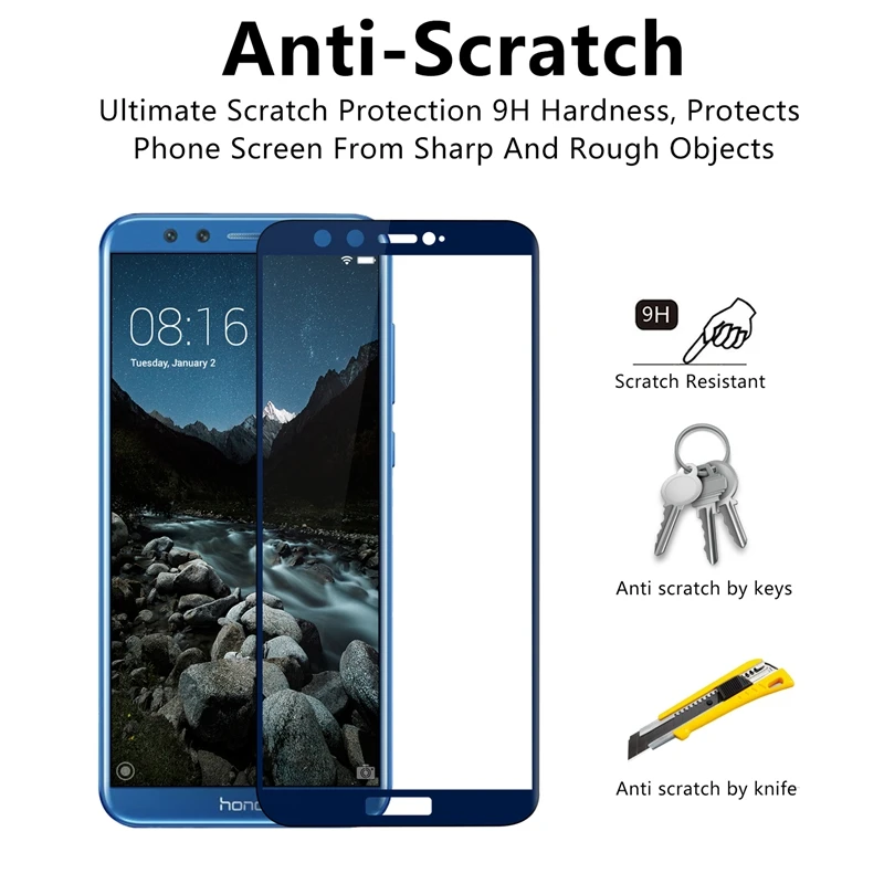 Защитное 3d стекло для Huawei Honor 9 Lite экрана Light lite с полным покрытием|Защитные стёкла