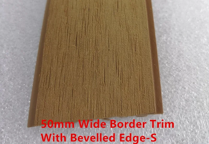 

Boat Marine Yacht Synthetic PVC No Caulking Stripes Teak Decking Border Trim With Beveled Edge 50mm*5mm*25 Meter