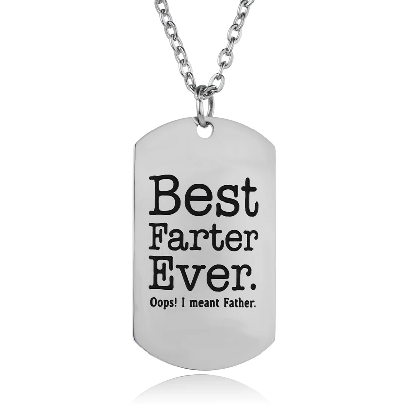 12 Pc/Lot Stainless Steel Best Father Ever Charm Letter Necklace Family Love Men Father's Day