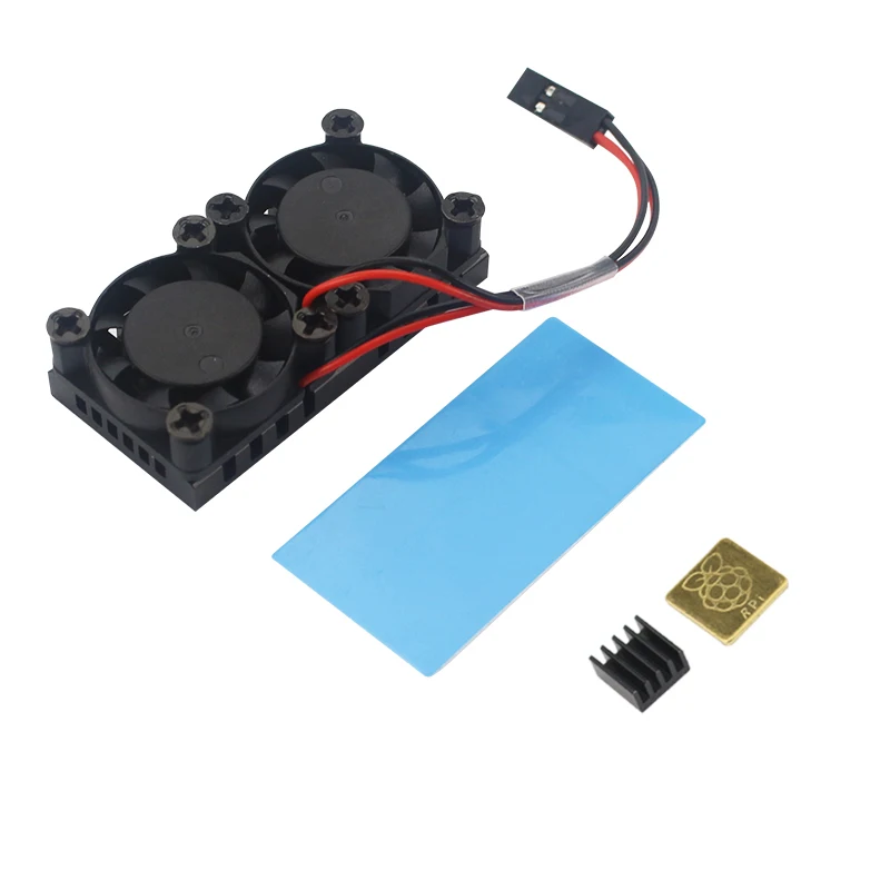 New Raspberry Pi 3 Dual Fan CPU PCB Cooling Fan Module + Heat Sink for