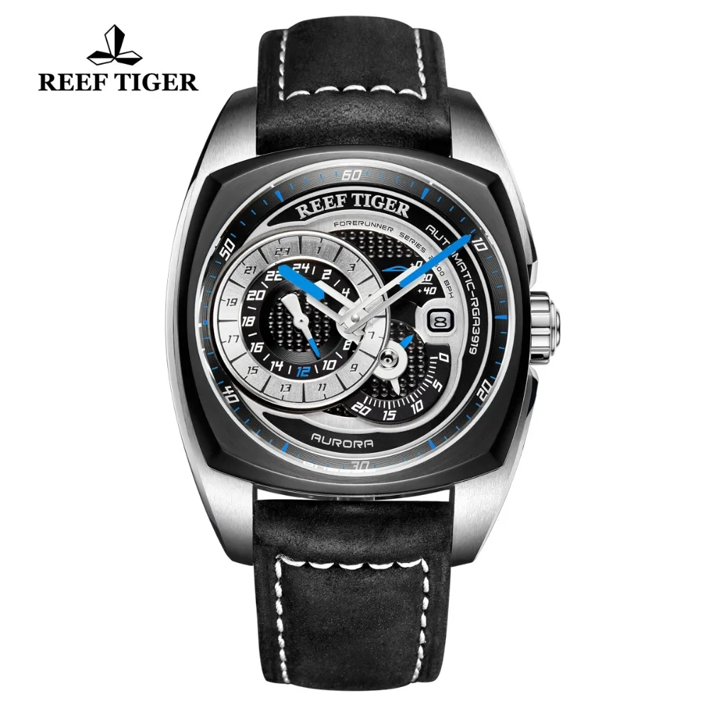 

2019 Reef Tiger/RT New Fashion Sport Watches for Men Waterproof Genuine Leather Strap Automatic Watch Relogio Masculino RGA3319