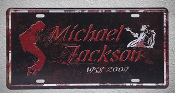 

1 pc Michael Jackson Singer Dancer artist legend plaques Tin Plates Signs wall man cave Decoration Metal Art Vintage Poster