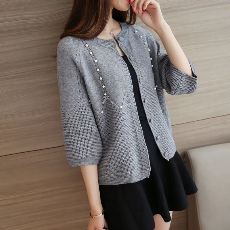 

2019 autumn short jacket women new Korean wild loose sweater knit cardigan women outside the ride small