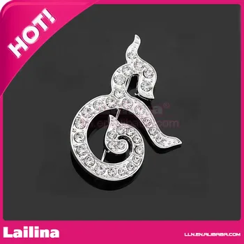 

Hot Sale Zinc Alloy Clear Crystal Note Brooch Pin For Free Shipping