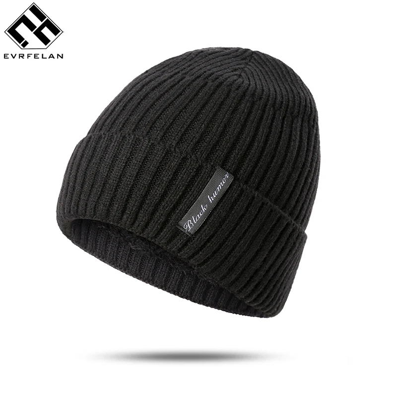 

Evrfelan Men's Winter Hat Fashion Knitted Cotton Hats Fall Hat Thick And Warm Skullies Beanie Soft Knitted Beanies Hats Bonnet