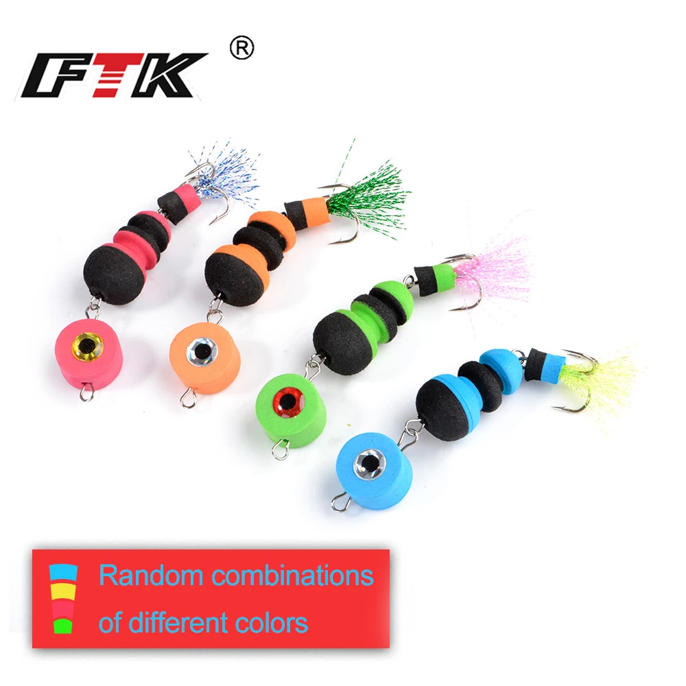  Fishing hook 4pcs Jig Swivel Soft Lure Insect bait Swim baits Wobbler Bass Lure Minnow Popper Float