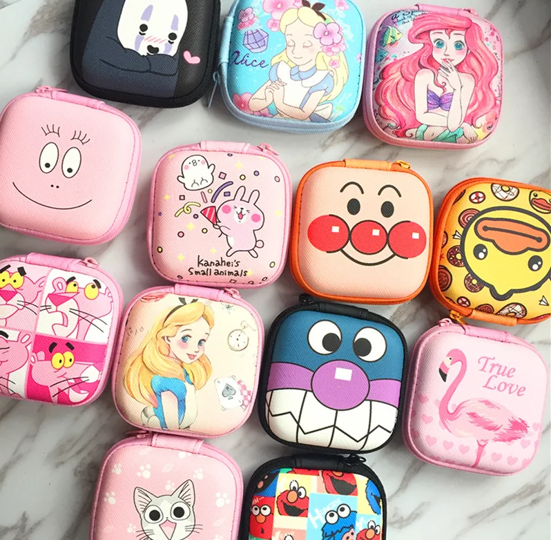 

Cartoon earphone Wire Organizer Box Data Line Cables Storage Box Case Container Coin Headphone Protective Box Case Container