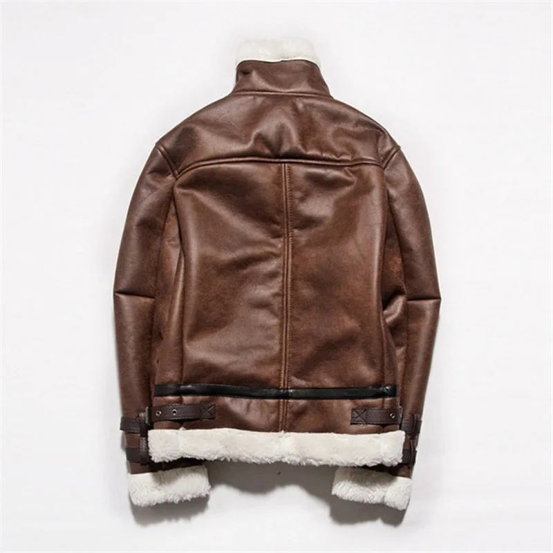 suede leather faux lamb leather lining coffee 02
