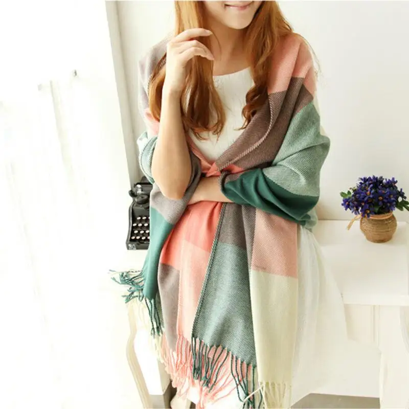 

Scarf Women Winter Cachecol Women European And American Style !2019 Winter Light Fringe Scarves Long Shawl Tassel Cashmere Cg