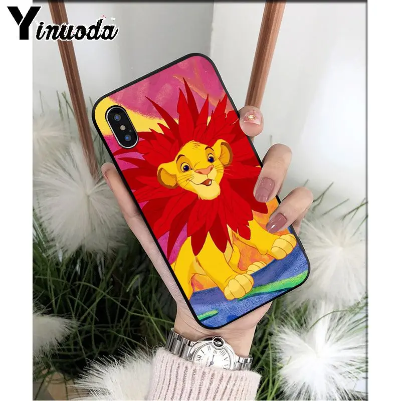 Yinuoda Lion King Simba TPU Мягкий силиконовый черный чехол для телефона iPhone 5 5Sx 6 7 7plus 8 8Plus X XS MAX XR - Цвет: A7