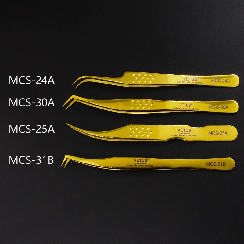 Серия Vetus MCS пинцет для макияжа золотого цвета Премиум создания 3D ресниц 6D
