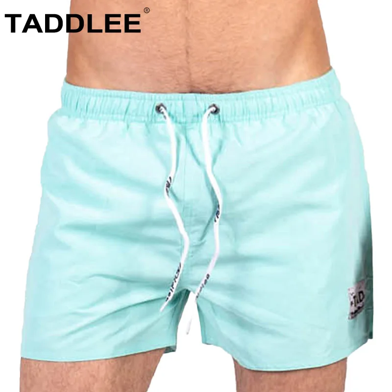 

Taddlee Brand Sexy Men's Boardshorts Beach Boxer Trunks Swimwear Short Swimsuits Solid Swim Shorts Quick Dry Surf Long Beachwear