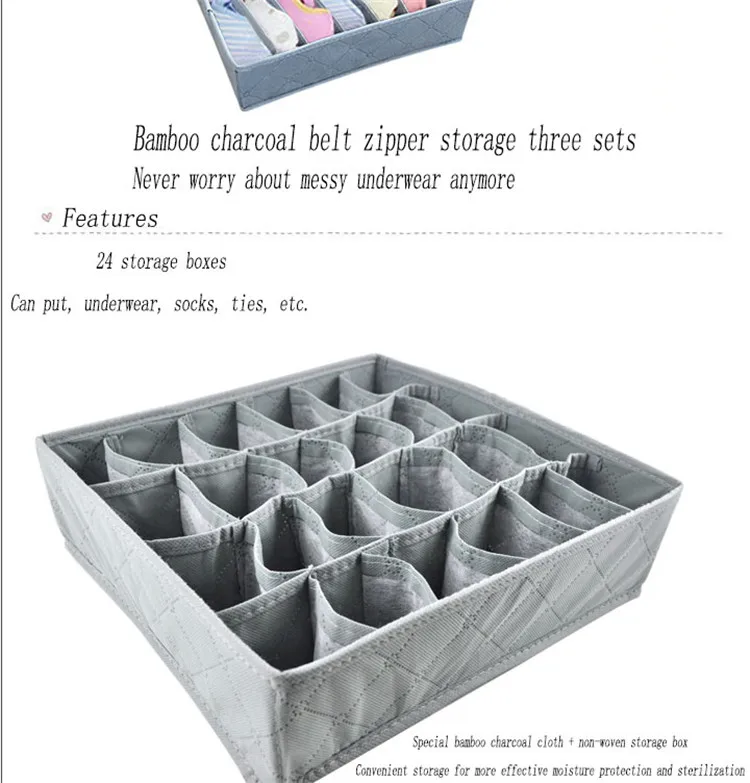 3 штуки нетканых ящиков для хранения носков, шорт, нижнего белья, бюстгальтеров, ящиков с чехлом, органайзер для нижнего белья