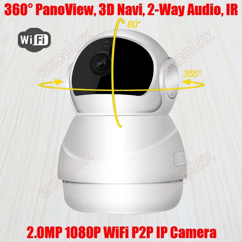3D Navi панорамный Onvif Беспроводной 1080P 2MP HD WiFi Домашний Детский монитор няня робот IP
