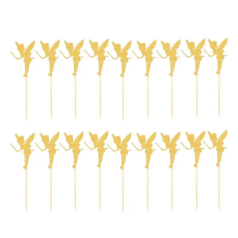 

20pcs Cake Inserted Card Angel Fairy Cake Topper Glitter Paper Pick Party Favor Birthday Cakes Topper Pick For Kids Birthday
