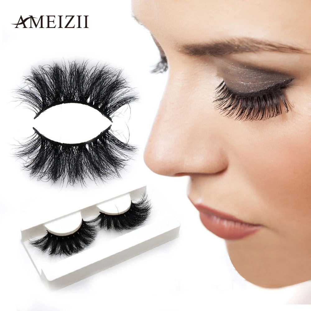 

AMEIZII 1Pair Faux Mink Eyelashes 3D Individual Eye Lashes Thick Natural Lashes Extension for Professionals Artificial Makeup