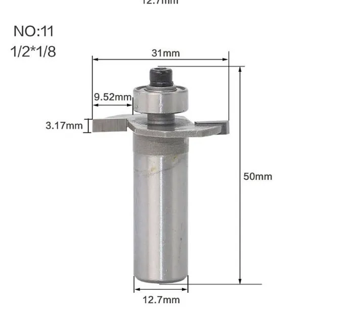 1/" 1/2 хвостовик" Т "типа печенья шарнирный слот резак для соединения/долбежные фрезы для деревообработки - Длина режущей кромки: NO 11