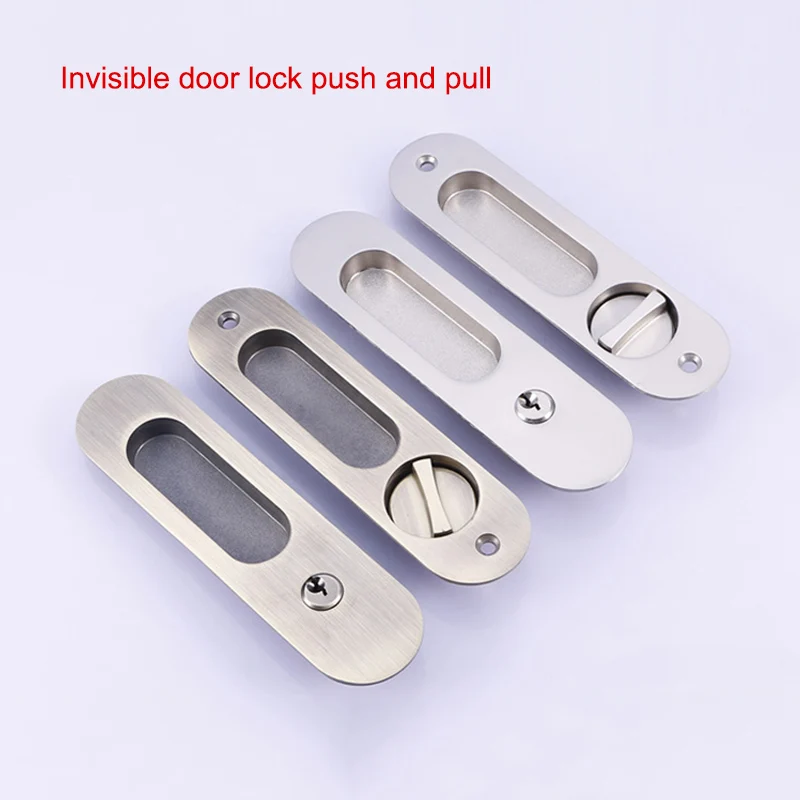 

Invisible Door Locks Handle Double-sided Durable for Sliding Barn Wooden Door QP2