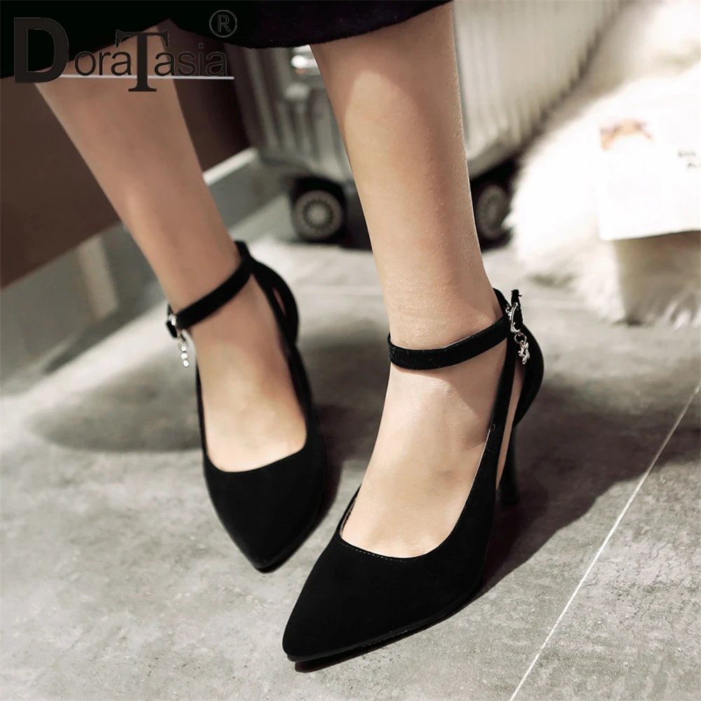 

DoraTasia New Arrival Plus Size 28-52 Woman Pumps Pointed Toe 9.5cm Thin High Heels Office Shoes Woman 3 Colors