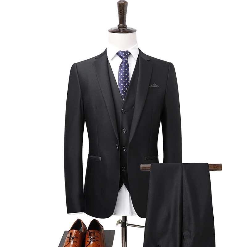 Jacket +pant +vest / Prom Suits Black High-end Professional Wear Banquet Suit 2019 New Wedding Suits For Men Singer Jaket 871 Jacket +pant +vest / Prom Suits Black High-end Professional Wear Banquet Suit 2019 New Wedding Suits For Men Singer Jaket 871