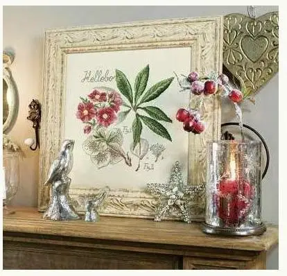 CS-1550 Cross Stitch Kit Hellebore Helkbore Red Flower Flowers Botanical Botanique cross stitch embroidery.jpg