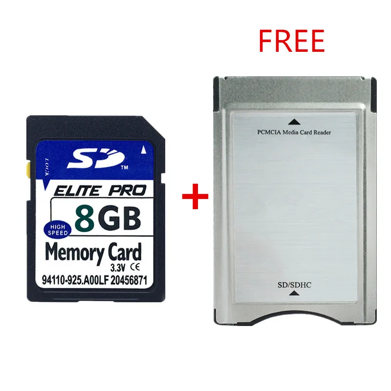 Карта памяти SD 8 ГБ с бесплатным адаптером на PCMCIA кардридер для Mercedes-Benz MP3 |