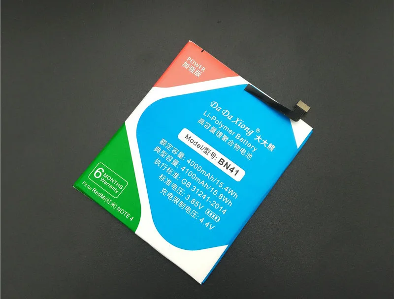 Da Xiong литий-полимерный аккумулятор BN41 для Xiaomi Hongmi Note 4 Redmi Note 4 4100 мАч запасные аккумуляторы для телефонов