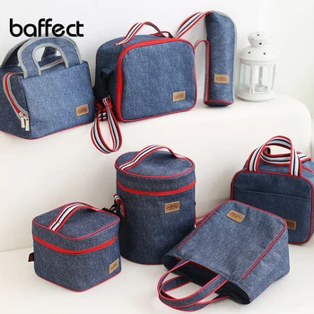 

Hot Denim Lunch Bag Kid Bento Box Insulated Pack Picnic Drink Food Thermal Ice Cooler Leisure Accessories Supplies Product Stuff