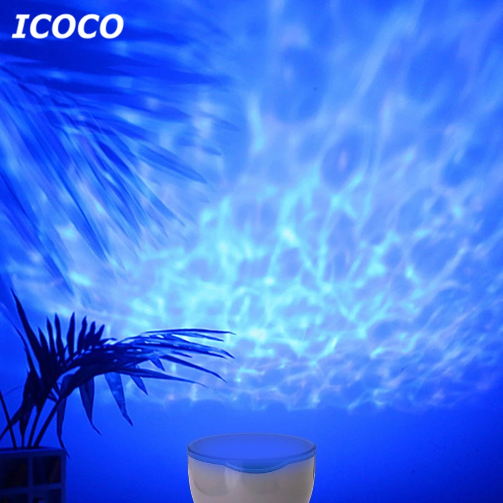 

ICOCO Romantic Colorful Ocean Wave Projector LED Night Light With MP3 Music Speaker Home Decor Gift Drop Shipping Sale