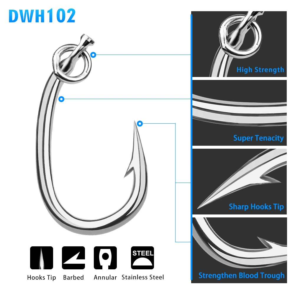 20 шт. PROBEROS бренд Морской рыболовный крючок для тунца 10/0#-16/0# модель из нержавеющей стали рыболовный крючок сделано в Тайване