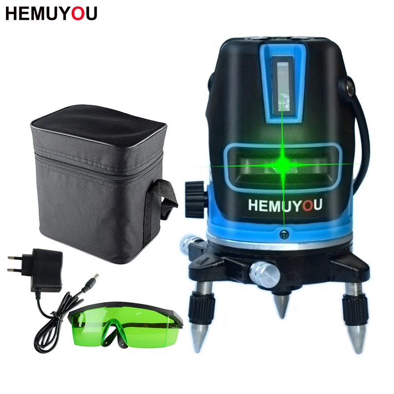 

HEMUYOU 5 Line 6 Point 360 Degree Omnidirectional Laser Level Can Be Automatically Leveled To Support Outdoor Mode