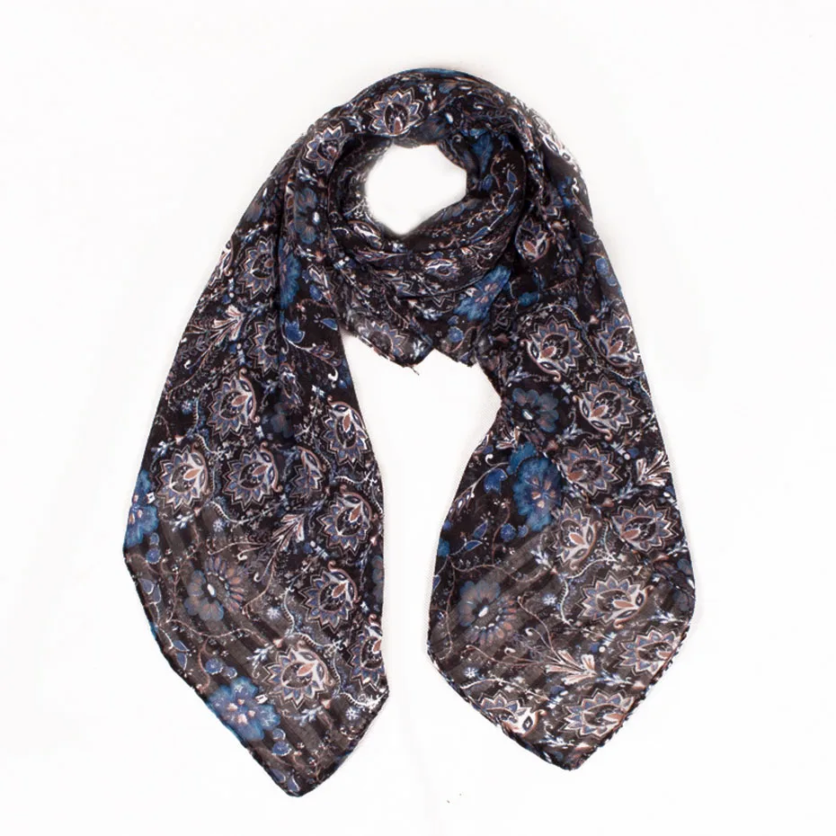 DaGuanJing Top Seller Famous Brand Black Foulard Femme Square Scarf for